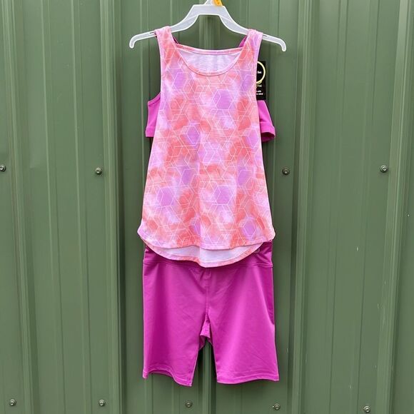 Girls Tank Tops Shorts Sports Bra & Sweatshirt 10-Piece Set Size L - Picture 11 of 13